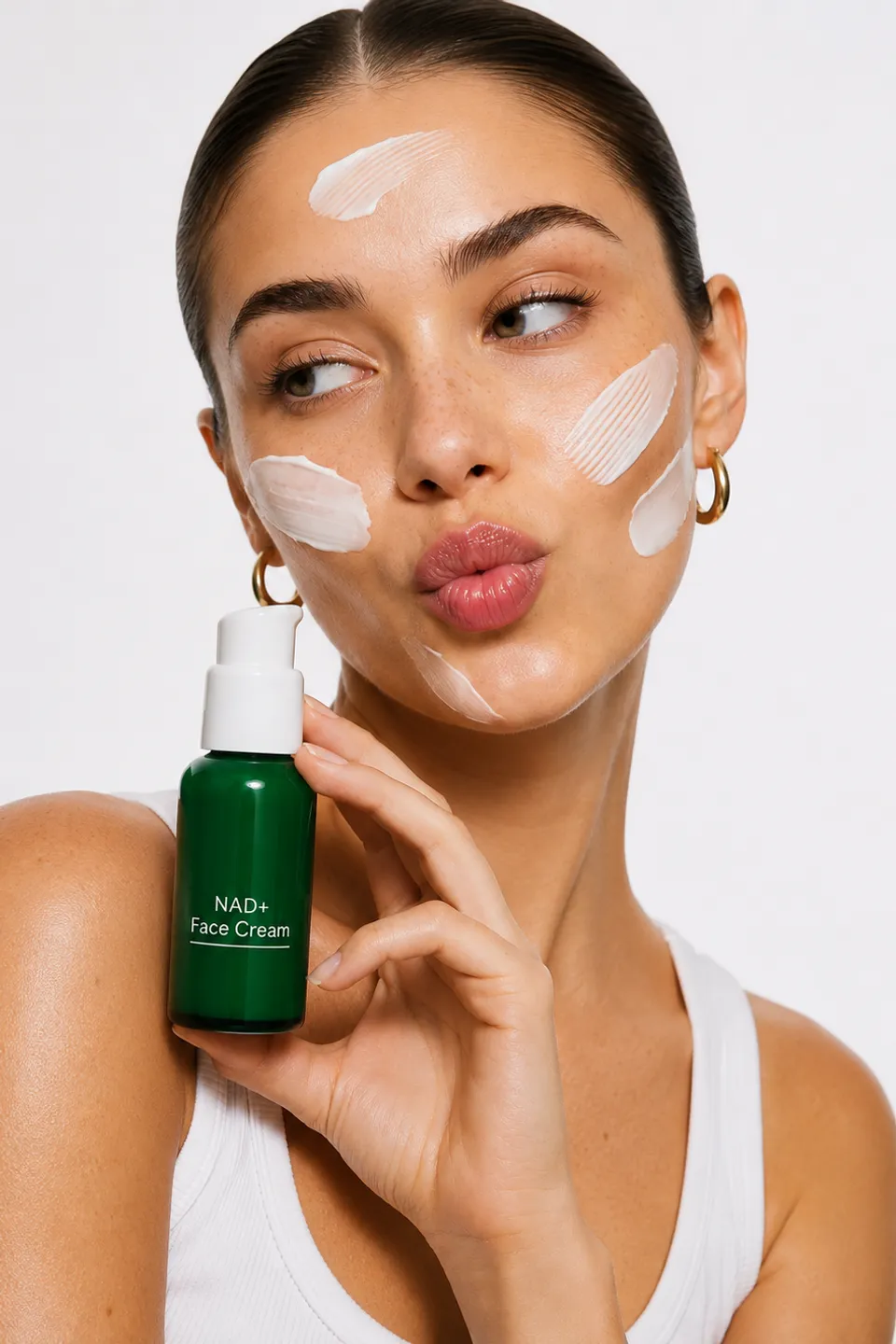 Woman with NAD+ Face Cream