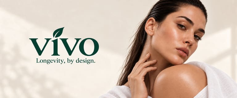 The Vivo wordmark and tagline beside a portrait
